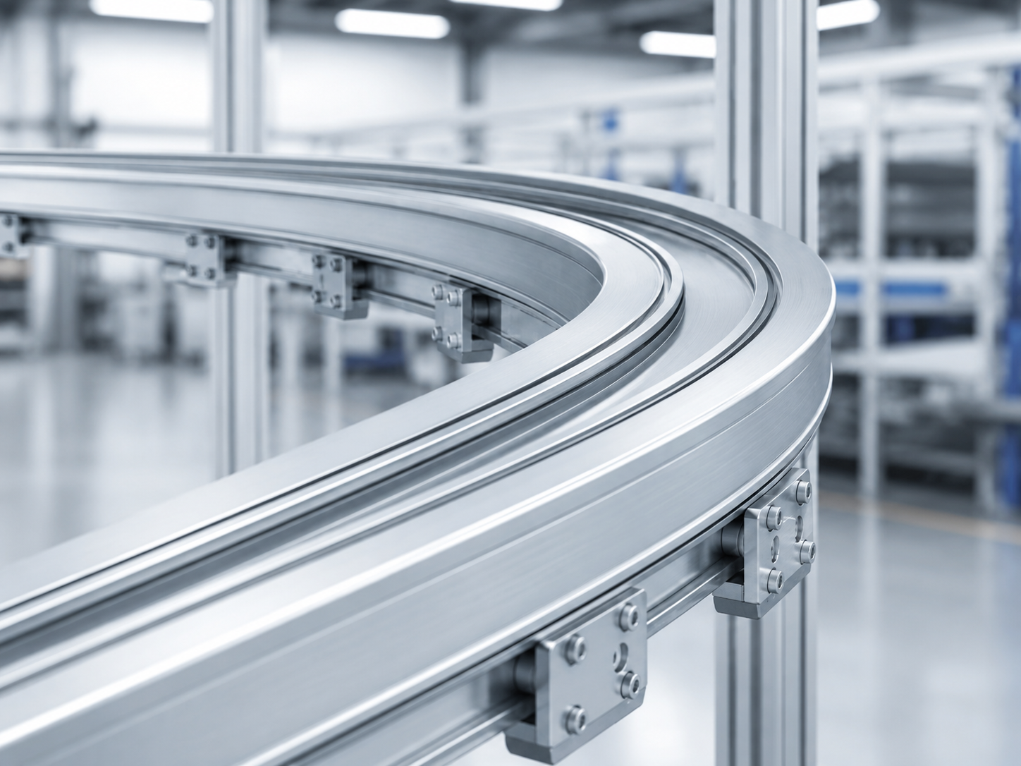 curved aluminum rail segment