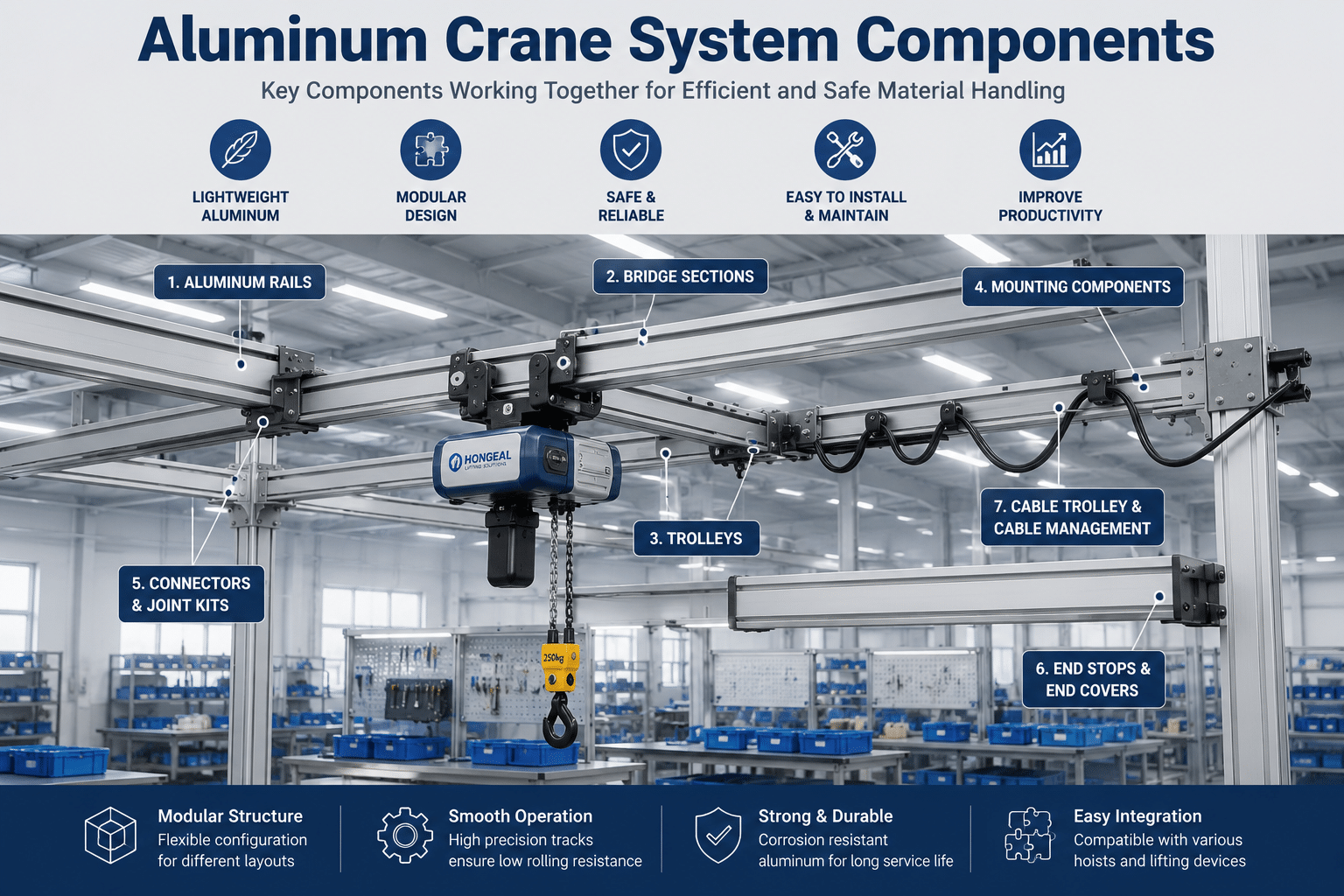 aluminum crane system components